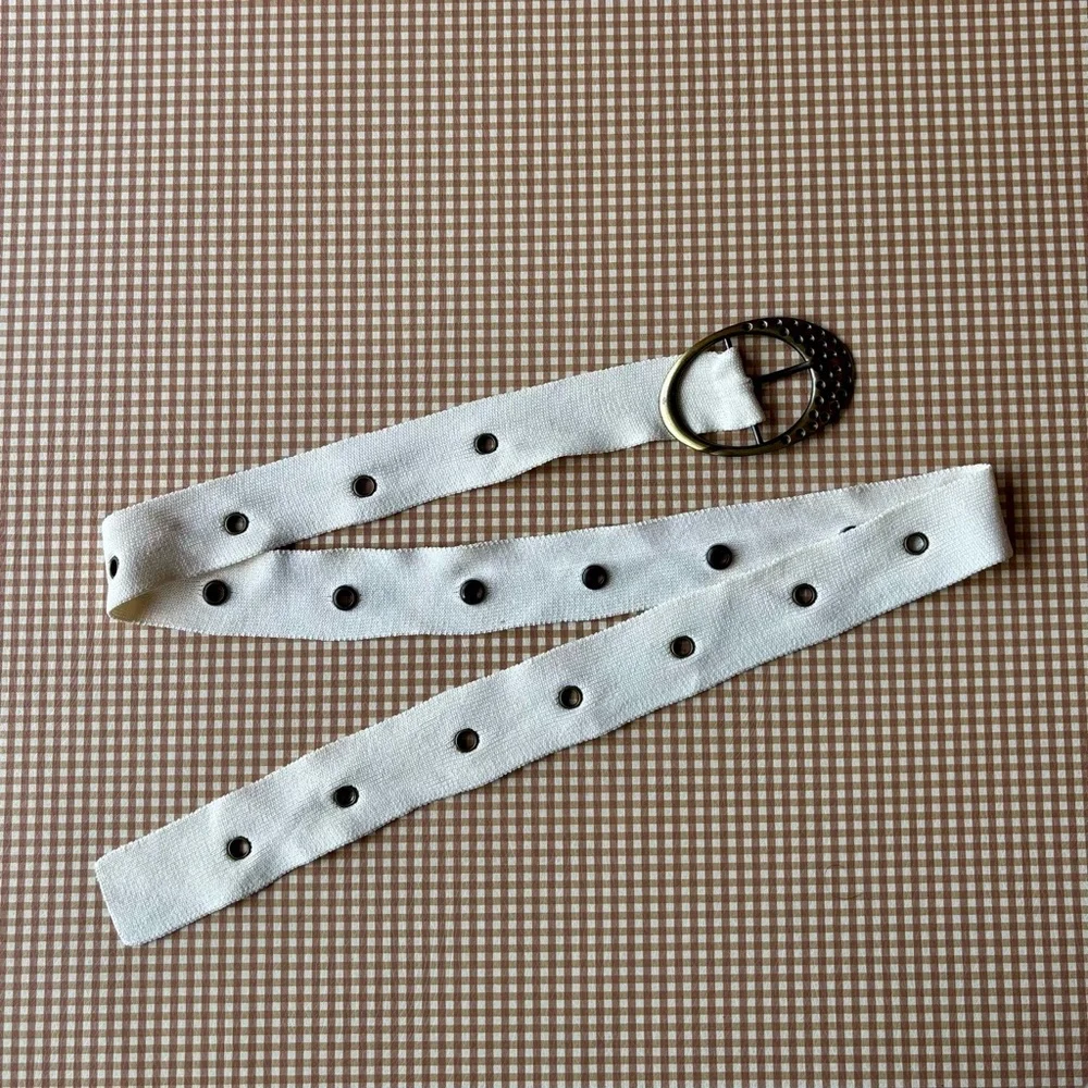 VINTAGE Y2K Belt Cream Beige Fabric.NO BRAND NO SIZE TAG.Festival Cowgirl‎ Boho